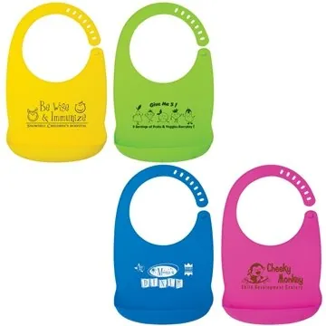 Image of 150 Promotional Silicone Baby Bib - Food Grade & Dishwasher Safe