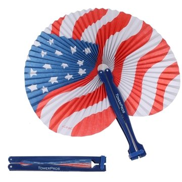 Image of 300 Promotional Patriotic Folding Fan - Collapsible