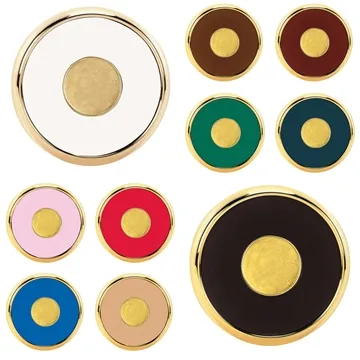 JAFFA® Round Brass Coaster - Leather & Cork Backed