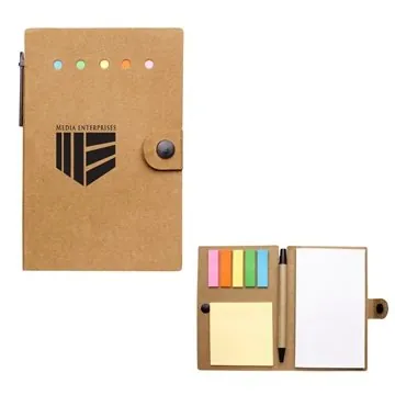 Image of 100 Promotional Small Snap Notebook With Desk Essentials - Kraft ...