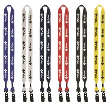 Image of 100 Customized 3/4" 2-Ended Polyester Lanyard with Metal Crimp & ...