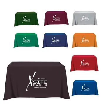 Image of 1 Promotional Flat 4-Sided Table Cover - Fits 4 Foot Standard ...