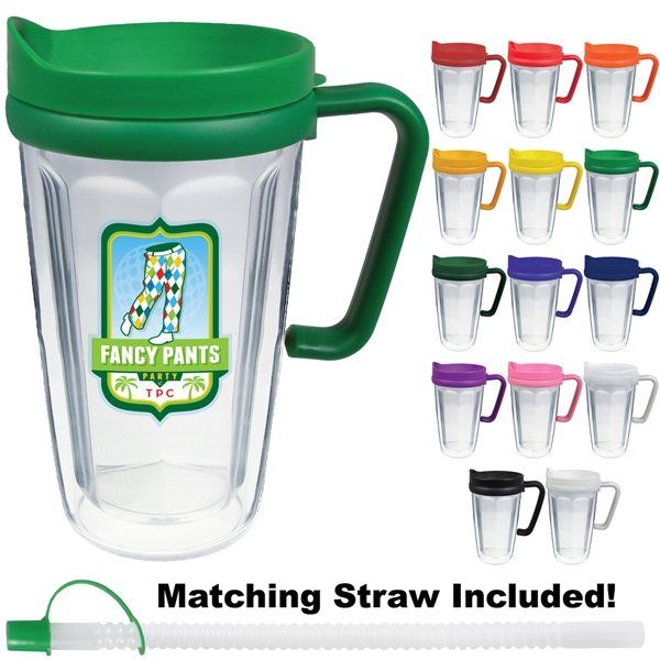 16 oz Thermal Travel Mug With Custom Decal - Plastic