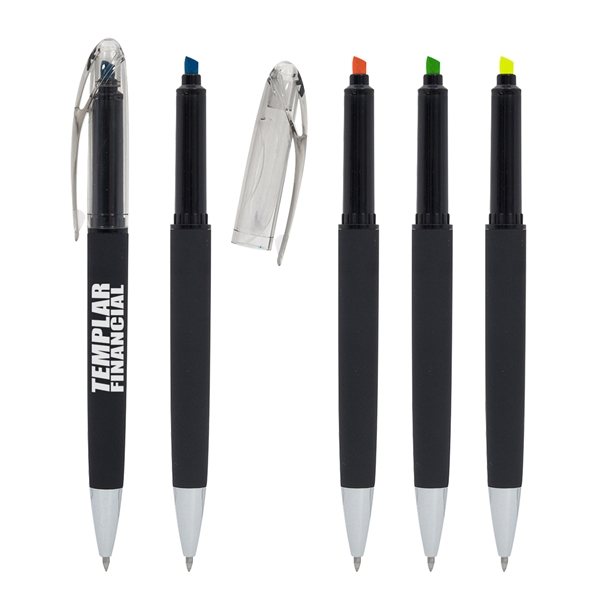 Nori Sleek Write Highlighter Pen - Rubberized &amp; Dual-Function
