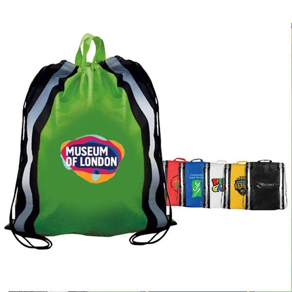 NW Reflective Drawstring Backpack, Full Color Digital - Reflective Safety &amp; 25lb Capacity