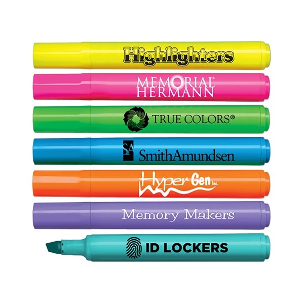 Brite Spots® Fluorescent Highlighters with Solid Barrel - USA Made