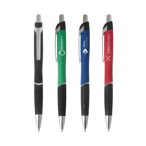 Script Plunge-Action Aluminum Ballpoint Pen - Rubberized Finish