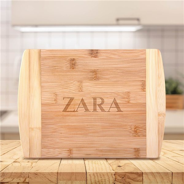 The Brisbane 11-Inch Two-Tone Deluxe Bamboo Cutting Board - Antimicrobial &amp; Sustainable