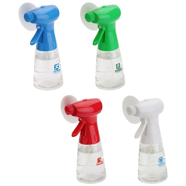 Stay Cool Spray Bottle &amp; Fan - ABS Plastic &amp; Battery Powered