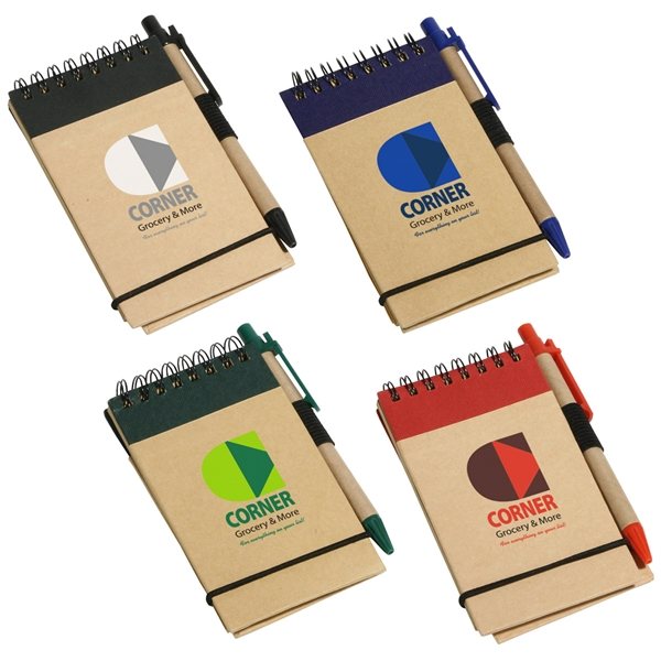 Think Green Recycled Notepad & Pen - Spiral Bound