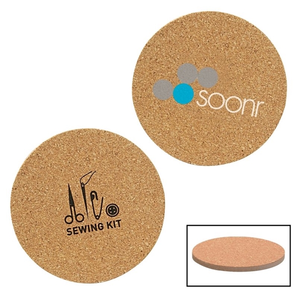 Cork &amp; Fiberboard Round Beverage Coaster - High Density