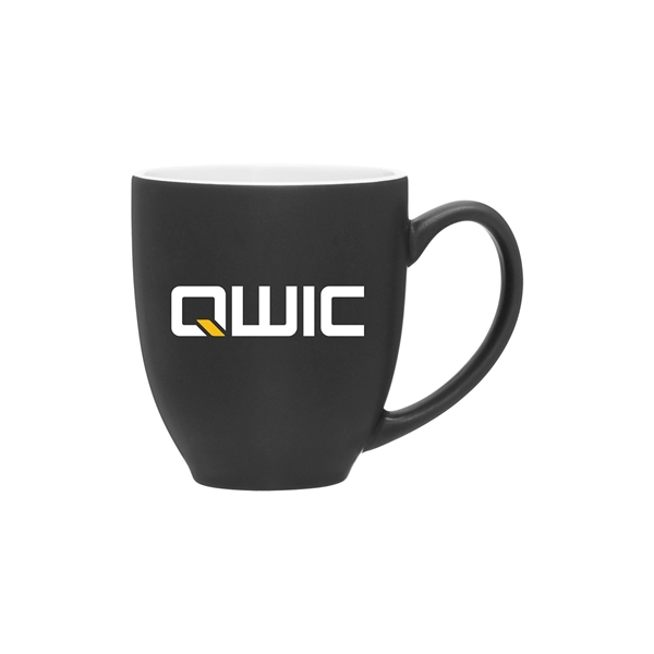 15 oz Bistro Mug - Matte Black/Glossy White - Microwave Safe