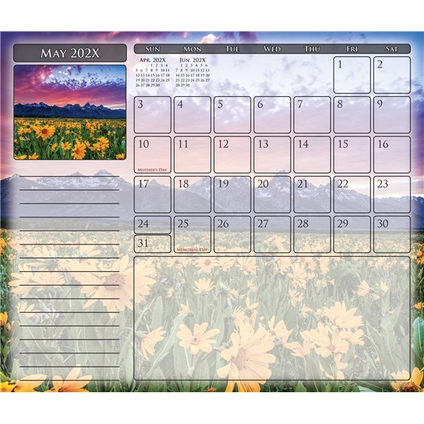 12 Month MousePaper Calendar, 7 1/4" x 8 1/2" Landscape