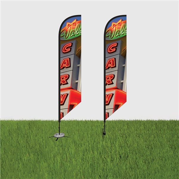 DisplaySplash 13' Double-Sided Custom Feather Flag - Machine Washable &amp; Ground Spike