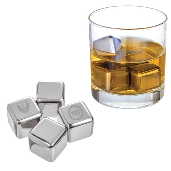 Stainless Steel Whiskey Ice Cube - Non-Diluting &amp; Reusable