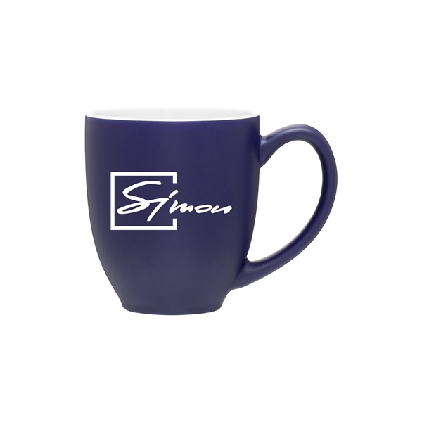 15 oz Bistro Mug - Matte Cobalt Blue/Glossy White - Ceramic &amp; Microwave Safe