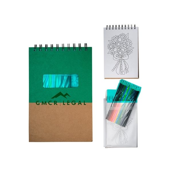 Notebook With Colored Pencils