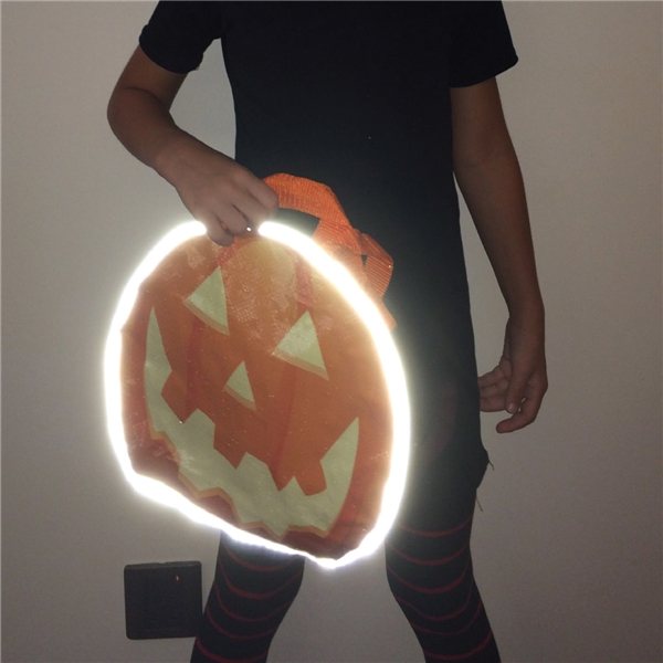 Reflective Shopper Reflective Halloween Pumpkin Non-Woven Tote Bag - Water Resistant
