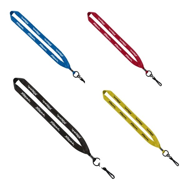 3/4" Polyester Lanyard with Metal Crimp &amp; Swivel Snap Hook