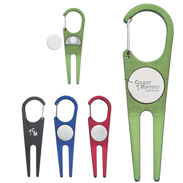 Aluminum Divot Tool With Ball Marker - Magnetic