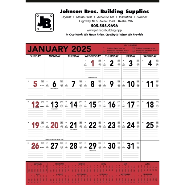 Triumph® Calendars Red &amp; Black Contractor Memo - SFI Certified