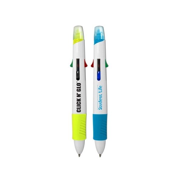 Click n' Glo - 5 in 1 Highlighter & 4 Color Pen Combo