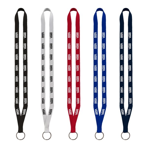 1/2" Polyester Lanyard with Sewn Metal Split-Ring
