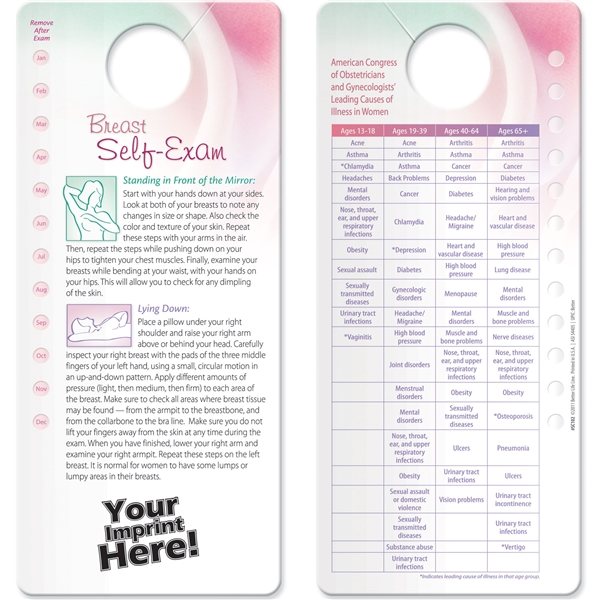 Shower Card - Breast Self-Exam - Waterproof &amp; Monthly Tracker