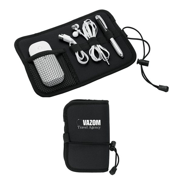 Somalia Neoprene Roll-Up Tech Organizer