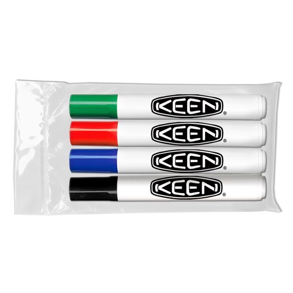 Chisel Tip Dry Erase Markers - USA Made - 4 ct