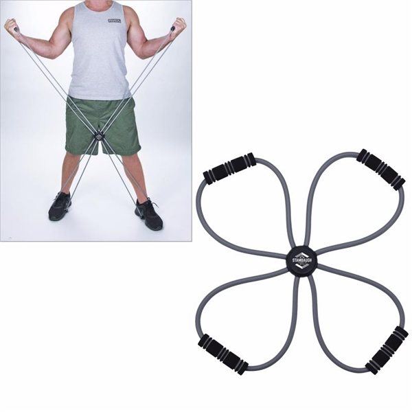 Pilates 4-way Exercise Bands - Adjustable Tension & Portable