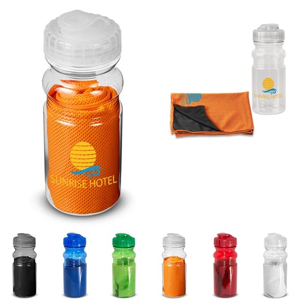 Cooling Towel In Water Bottle - BPA Free &amp; 2-Hour Cooling