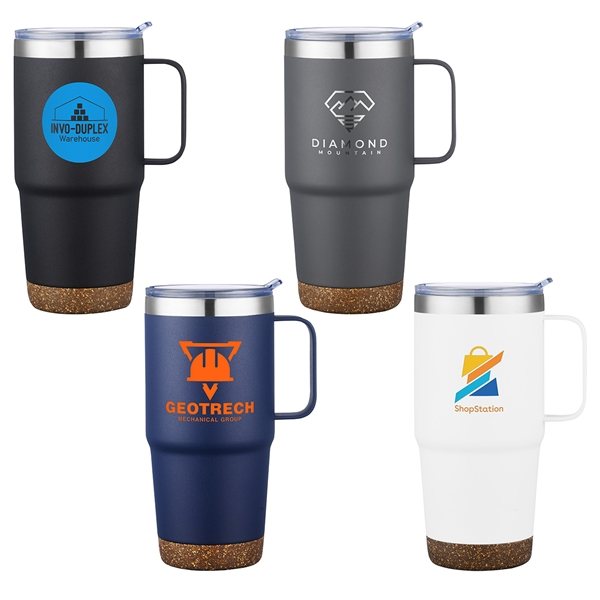 Cortina 24 oz Vacuum Insulated Travel Mug with Cork Base - 8Hr Hot &amp; BPA Free