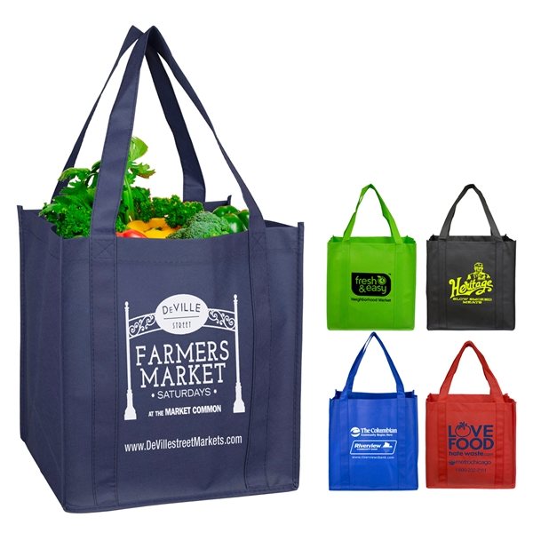 12-1/2"W x 13"H x 8"Gusset - "MEGA" Grocery Shopping Tote Bag - Recyclable & Durable