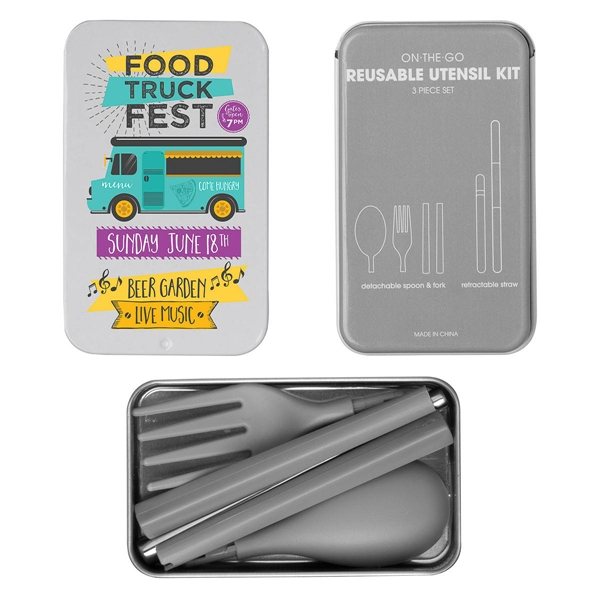 On The Go Reusable Utensil Kit - Collapsible &amp; Detachable