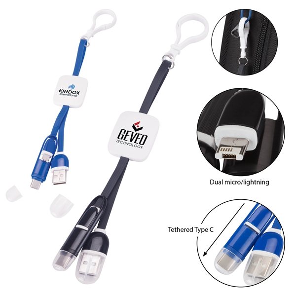 Taurus Charger Cable Set - Multi Device Compatible &amp; Carabiner Clip