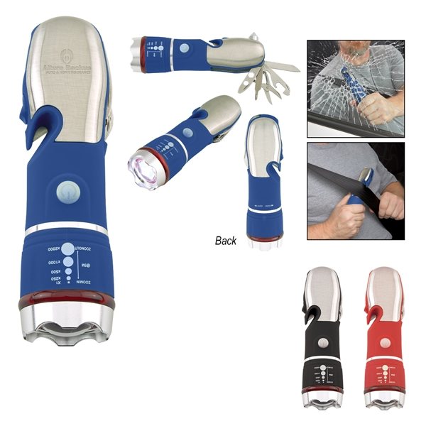Emergency COB Flashlight Multi-Tool - Safety Tool &amp; Glass Breaker