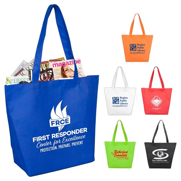 15" W x 12" H x 5" Gusset -"CAMARILLO" Shopping, Grocery and Tote Bag with Hook and Loop Fastener Closure - 80GSM