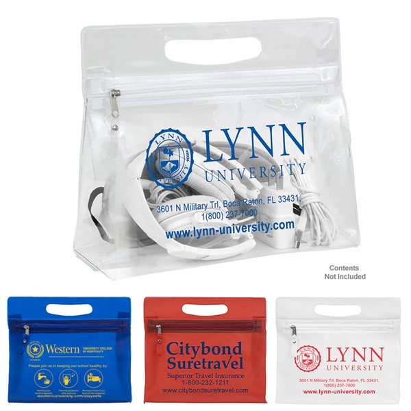 9-1/2" W x 8-1/4"H "BERMUDA" Zipper Vinyl Travel, Vanity and Accessories Pouch