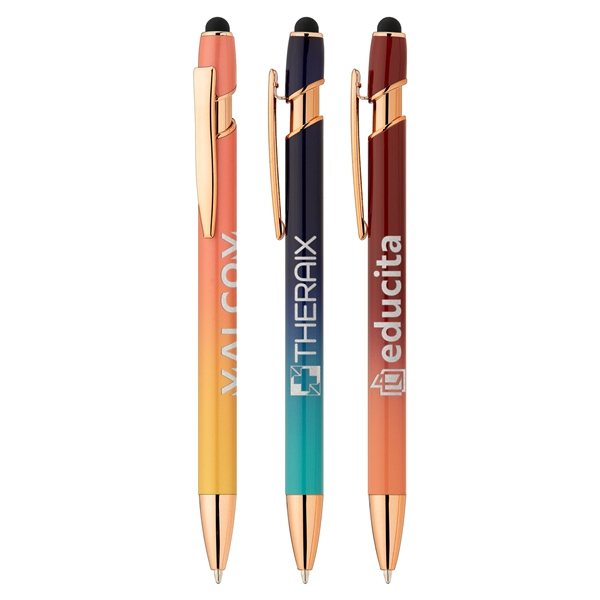 Ellipse Ombre Rose Gold Stylus Pen - Ballpoint