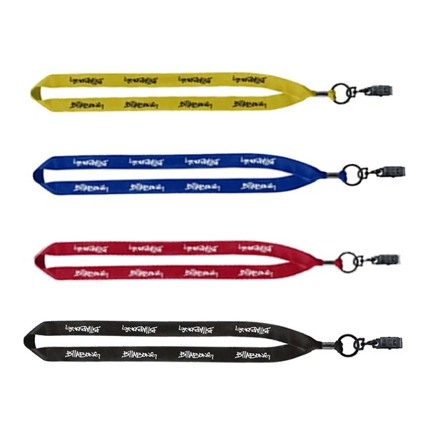 3/4" Polyester Lanyard with Metal Crimp &amp; Bulldog Clip