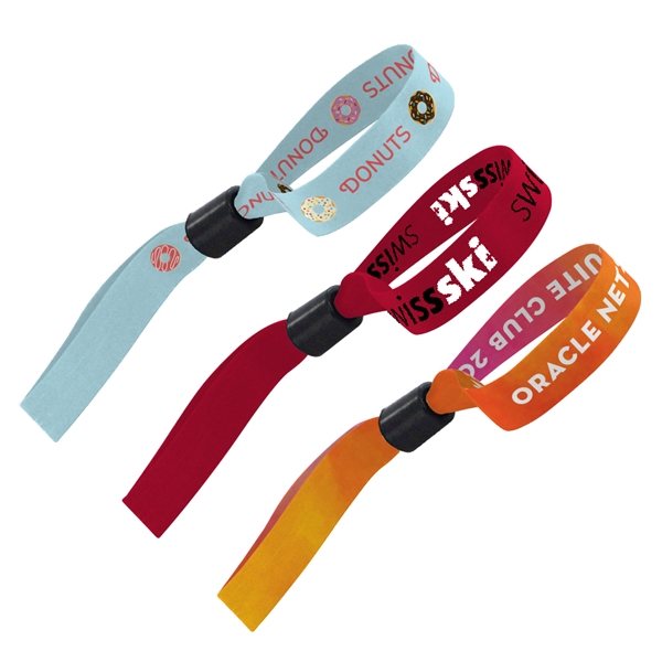 1/2" Dye-Sublimated Wristband with Locking Slider - One-Time Use