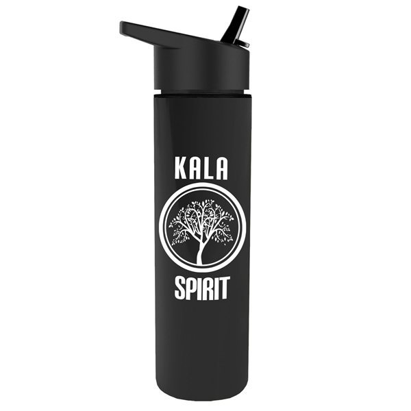 Slim Travel Tumbler - 16 oz Double Wall Insulated with Flip Straw Lid