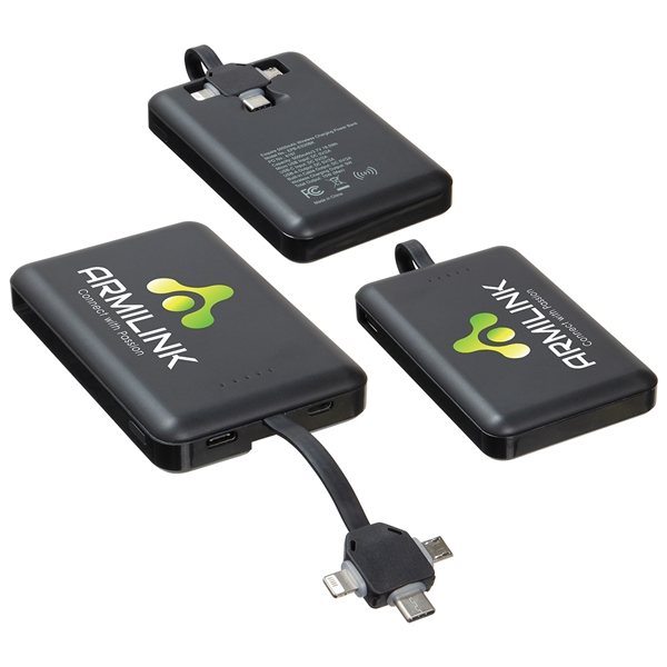 Esquire 5000mAh Power Bank + Wireless Charger with 3-in-1 Charging Cable - UL Certified
