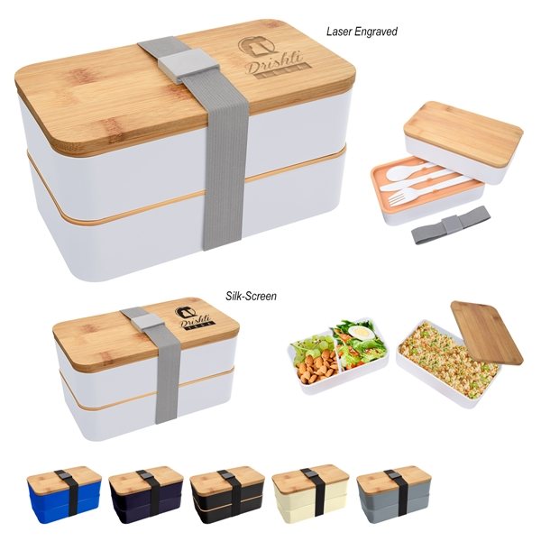 Stackable Bento Lunch Set - BPA Free &amp; Microwave Safe