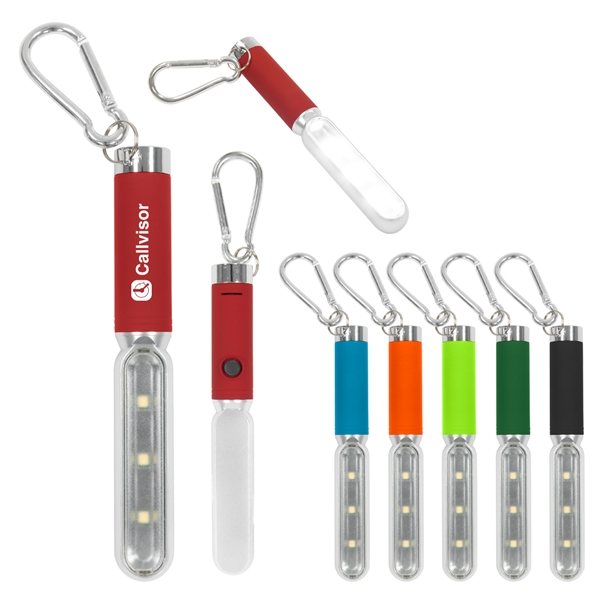 COB Safety Light With Carabiner - Rubberized &amp; Battery Included