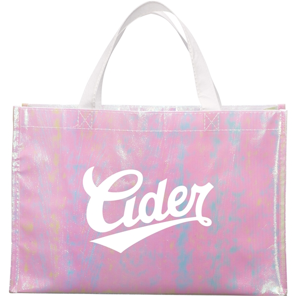 Iridescent Non-Woven Shopper Tote - Easy Clean