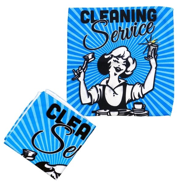 12 x 12 Full Color Microfiber Cleaning Cloth - Dual Surface