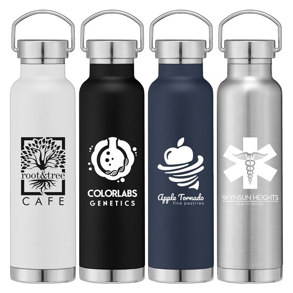 Apollo - 22 oz Double Wall Stainless Steel Water Bottle with Lid - 18Hr Cold