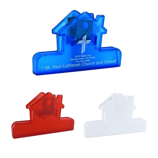4" House Shaped Bag Clip - Strong Spring